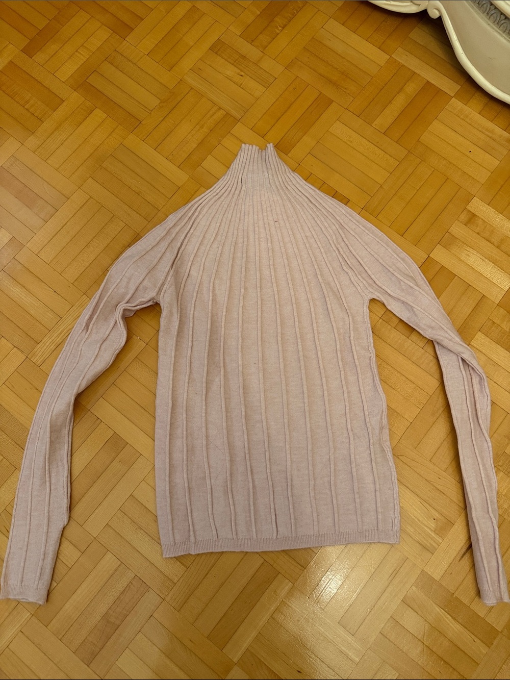 MANGO Women’s Light Pink Ribbed Mock Neck Sweater top - Picture 4 of 4